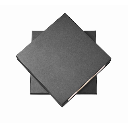 Z-Lite Quadrate 1 Light Outdoor Wall Sconce, Black & Sand-blast glass 573B-BK-LED